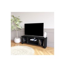 Soporte TV - Mueble para TV Melamina Color Negro 120x30x45 cm - Múltiples Estantes y Gran Resistencia.