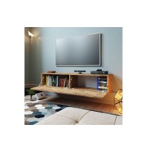 Mueble TV para Pared Color Roble 140x31.5x29.5 cm - 2 Puertas Estilo Moderno.